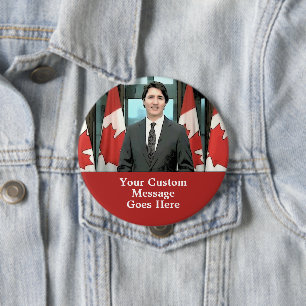 Bóton Redondo 10.16cm Engraçado Justin Trudeau Mensagem Personalizada Ca