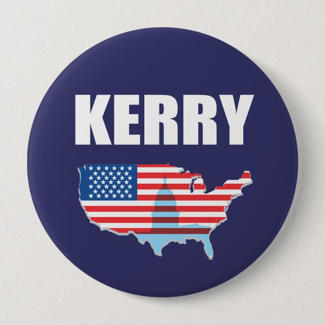 Bóton Redondo 10.16cm Engrenagem da eleição de JOHN KERRY (Frente)