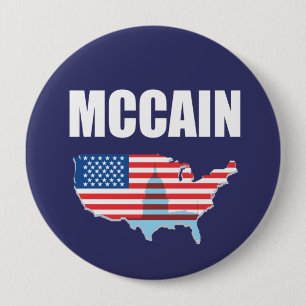 Bóton Redondo 10.16cm Engrenagem da eleição de JOHN MCCAIN