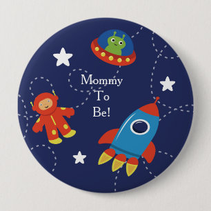 Bóton Redondo 10.16cm Espaço estrangeiro azul mamães personalizadas a