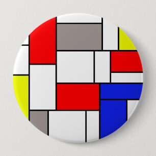 Bóton Redondo 10.16cm estilo Mondrian