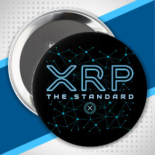Bóton Redondo 10.16cm Estrelas de Criptomoeda de Criptografia XRP da Cad