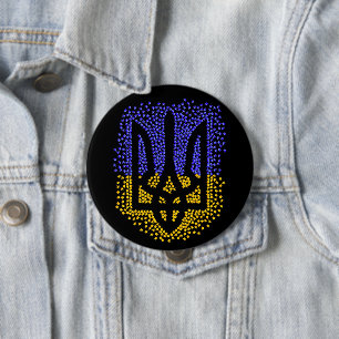 Bóton Redondo 10.16cm Estrelas ucranianas de dispersão de trizub