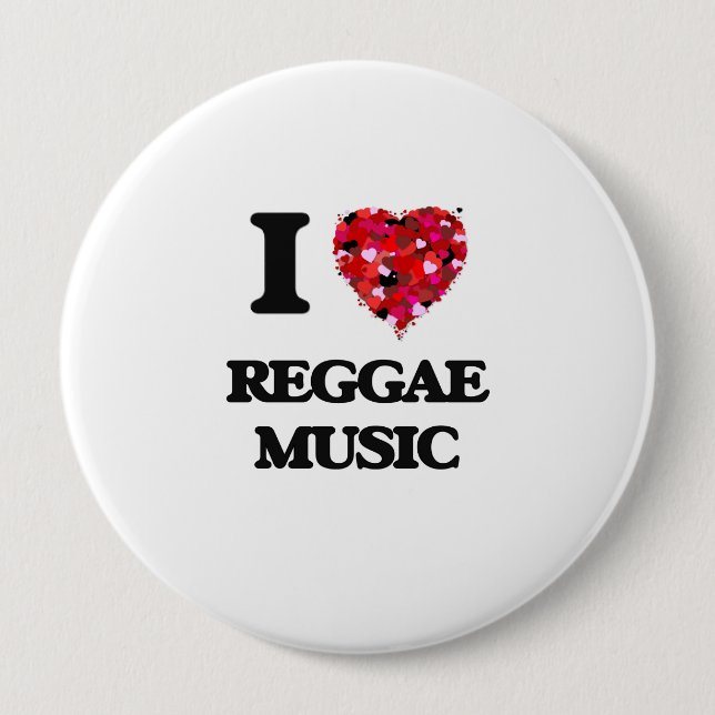 Bóton Redondo 10.16cm Eu amo a música da reggae (Frente)