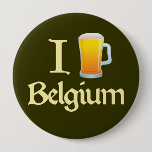 Bóton Redondo 10.16cm Eu amo Bélgica