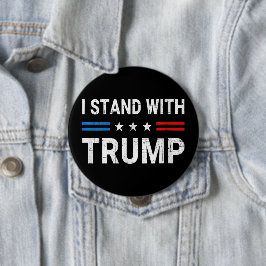 Bóton Redondo 10.16cm Eu Fico Com A Bandeira Trump American