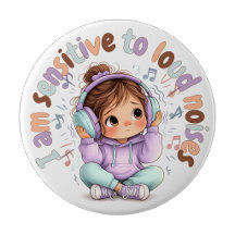 Eu Sou Sensível a Ruídos Badge Pin Sensório Badge