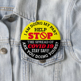 BÓTON REDONDO 10.16CM FAÇO A MINHA PARTE - COVID 19