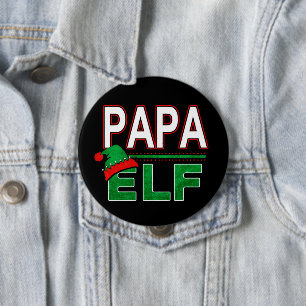 Bóton Redondo 10.16cm Família Elf   Feriado de Natal Papa Elf #TeamElf