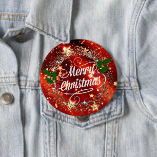 Bóton Redondo 10.16cm Feliz pardal e brilha no Natal