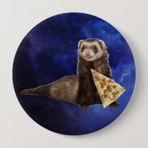 Bóton Redondo 10.16cm Ferret Weasel PIzza Slice Espaço da Nebulosa