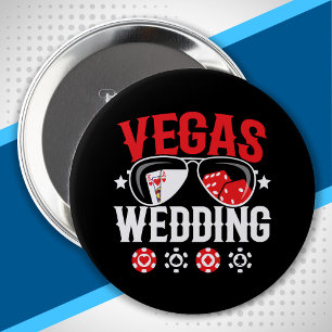 Bóton Redondo 10.16cm Festa de Casamento em Vegas - Equipe de Despedida