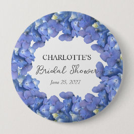 Bóton Redondo 10.16cm Festa de Noivado Personalizada com Flores de Hortê