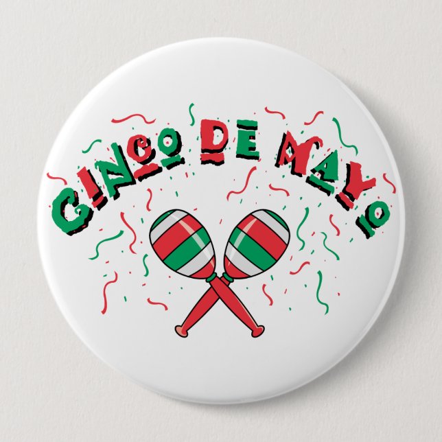 Bóton Redondo 10.16cm Fitas e Maracas - (Frente)