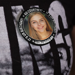 Bóton Redondo 10.16cm Foto De Aniversário Faça Sua Própria Personalizaçã