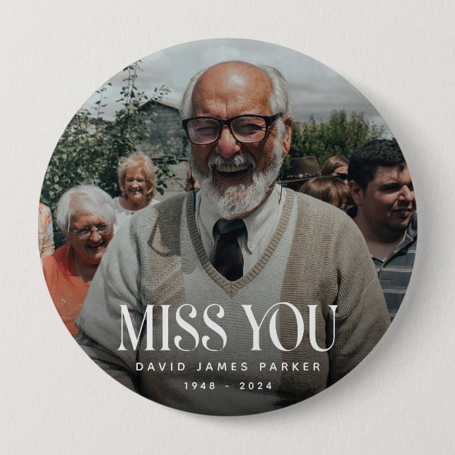 Bóton Redondo 10.16cm Foto Memorial 'Trendy Miss You' (Frente)