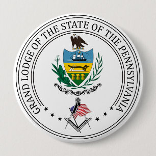 Bóton Redondo 10.16cm Freemasonry chalé do estado da Pensilvânia
