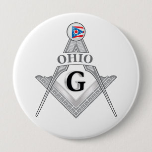 Bóton Redondo 10.16cm Freemasonry, chefia do estado de Ohio
