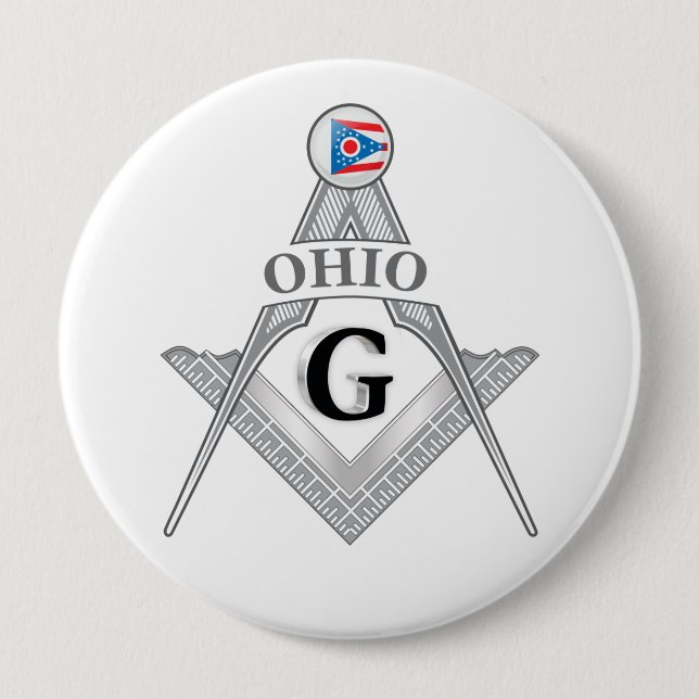 Bóton Redondo 10.16cm Freemasonry, chefia do estado de Ohio (Frente)