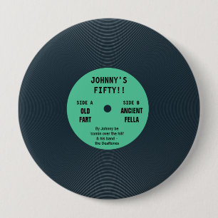 Bóton Redondo 10.16cm Funny Vintage Retro Vinil Record Aniversário Crac