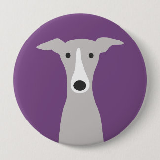 Bóton Redondo 10.16cm Galgo Grego, Galgo Grego italiano ou Cão Beijo