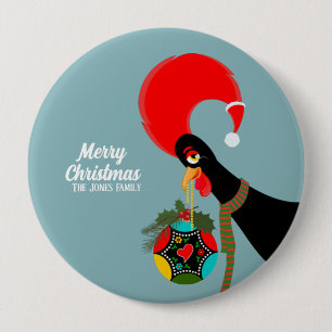 Bóton Redondo 10.16cm Galo Português e bálsamo de Natal Holandês