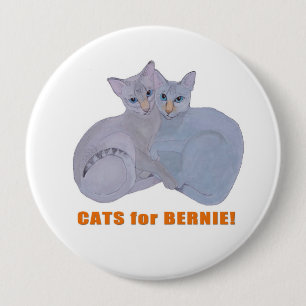 Bóton Redondo 10.16cm Gatos para Bernie!