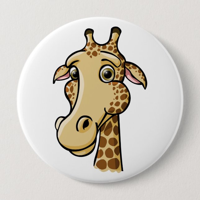 Bóton Redondo 10.16cm Girafa dos desenhos animados (Frente)
