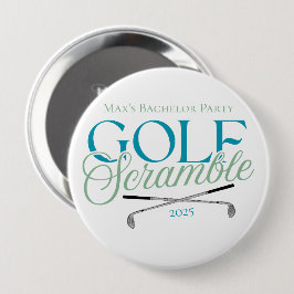 Bóton Redondo 10.16cm Golf Scramble - Diversão do Golf Themed Bachelor P