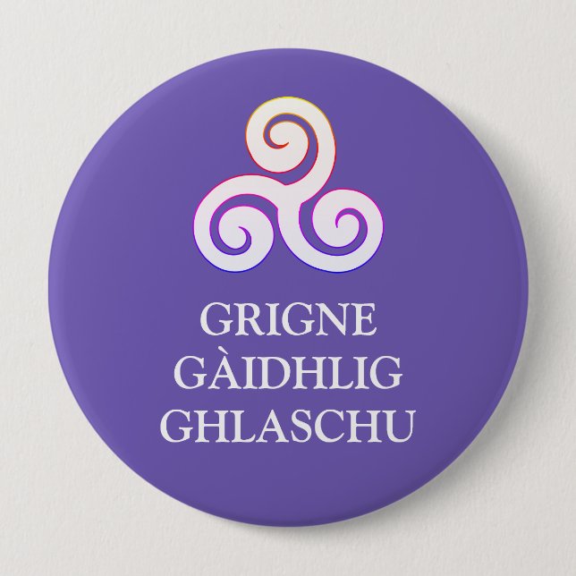 Bóton Redondo 10.16cm Grigne Gàidhlig Ghlaschu Button (Frente)