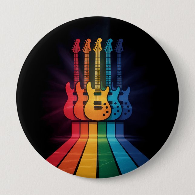 Bóton Redondo 10.16cm Guitar Lover (Frente)