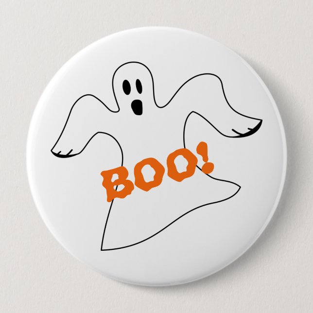 Bóton Redondo 10.16cm Halloween Boo Ghost (Frente)