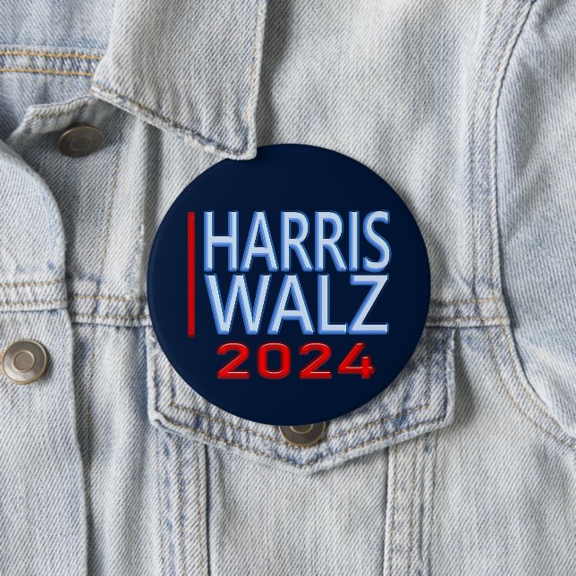 Bóton Redondo 10.16cm Harris Walz 2024 Eleição Presidencial (In Situ)