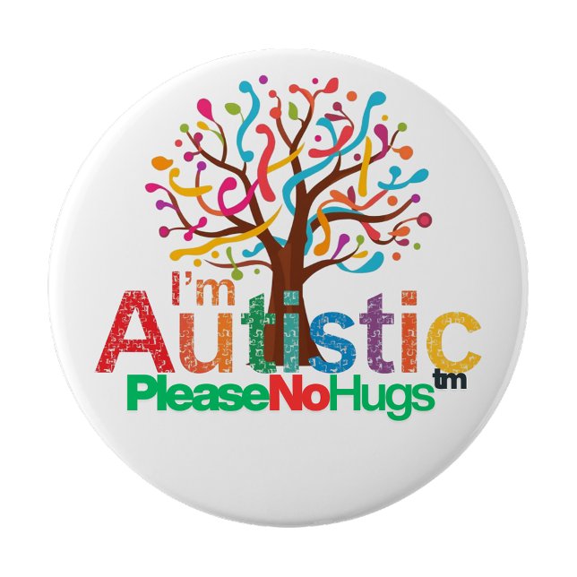Bóton Redondo 10.16cm I'm autistic No Hugs pin Button badge (I'm autistic No Hugs pin Button badge)