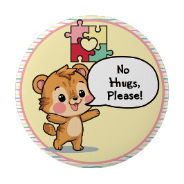 Bóton Redondo 10.16cm I'm autistic No Hugs please pin Button badge