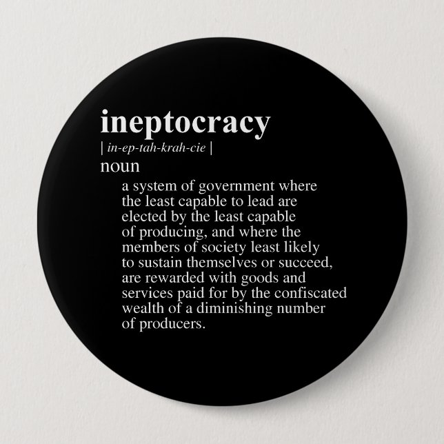Bóton Redondo 10.16cm Ineptocracy Definition.png (Frente)