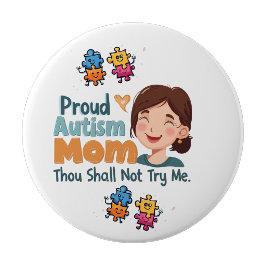 Bóton Redondo 10.16cm Insígnia de Botão de Autismo Orgulhosa Mãe