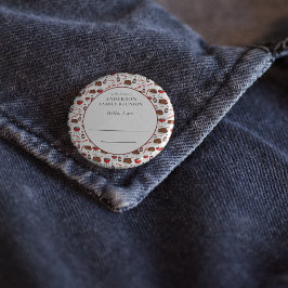 Bóton Redondo 10.16cm Introdução à Reunião Familiar Padrão de Churrasco