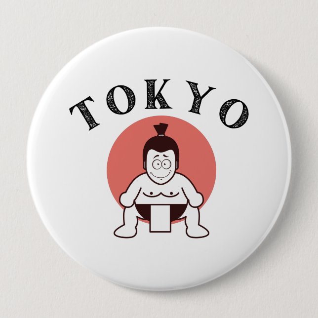 Bóton Redondo 10.16cm Japão Sumo Tóquio - Filho do Sol Branco (Frente)
