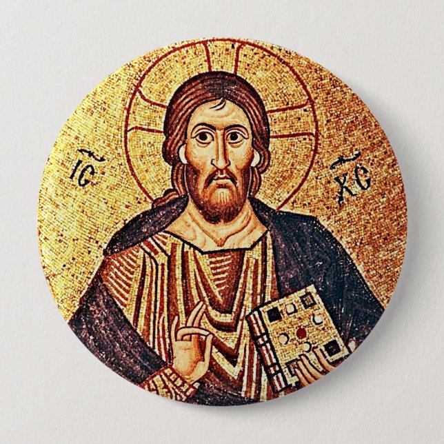Bóton Redondo 10.16cm Jesus Cristo Pantocrator (Frente)