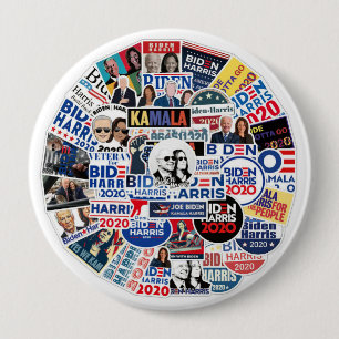 Bóton Redondo 10.16cm Joe Biden e Kamala Harris 2020