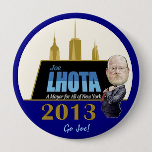 Bóton Redondo 10.16cm Joe Lhota para o Mayor 2013 de NYC