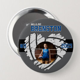 Bóton Redondo 10.16cm Jogador de Voleibol Personalizado