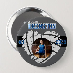 Bóton Redondo 10.16cm Jogador de Voleibol Personalizado