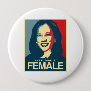 Bóton Redondo 10.16cm Kamala Harris Propaganda - O futuro é feminino -
