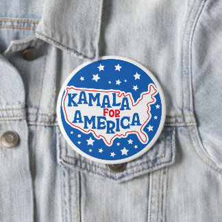 Bóton Redondo 10.16cm Kamala para a bandeira Patriótica do Presidente Am
