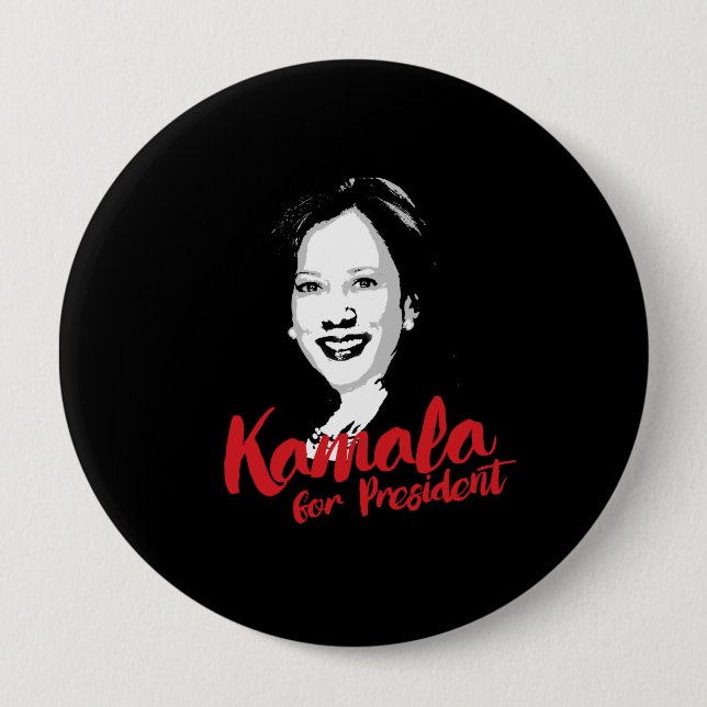Bóton Redondo 10.16cm Kamala para o presidente - caligrafia - (Frente)