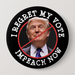 Bóton Redondo 10.16cm Lamento o meu voto, Anti Donald Trump Button
