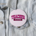 Bóton Redondo 10.16cm Legal de Trendy, professor moderno da Escola Perso<br><div class="desc">Saia como um professor moderno e na moda com este botão personalizado legal! Design de tendências que gritar profissionalismo e talento. Elevem a vibração da sala de aula!</div>