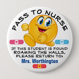 Bóton Redondo 10.16cm LG. Sala da Escola - Enfermeiro Pass